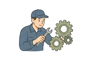 用一个主体和一个核心动作清晰表现“积极的，活跃的；在运作中的”