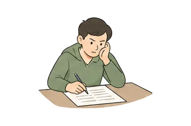 用一个主体和一个核心动作清晰表现“考试，测验；检查，审查”