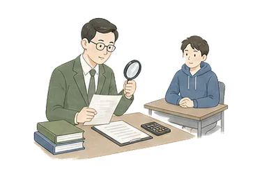 用一个主体和一个核心动作清晰表现“审计员；旁听生”