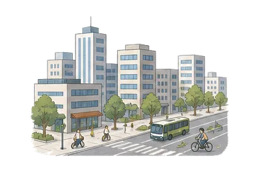 用一个主体和一个核心动作清晰表现“城市、 市”