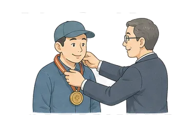 用一个主体和一个核心动作清晰表现“认出；承认；认可”
