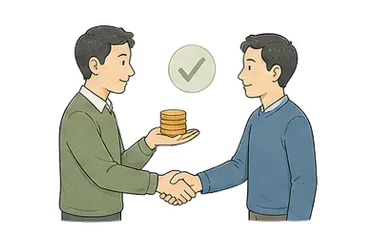 用一个主体和一个核心动作清晰表现“债权人，债主”