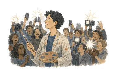 用一个主体和一个核心动作清晰表现“名声，名望，声誉”