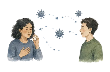 用一个主体和一个核心动作清晰表现“感染，传染，传染病”