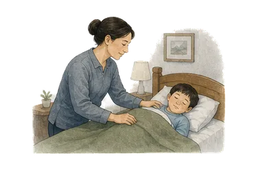用一个主体和一个核心动作清晰表现“轻轻地；温和地”