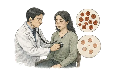 用一个主体和一个核心动作清晰表现“贫血，贫血症”
