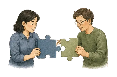 用一个主体和一个核心动作清晰表现“合作，协作”