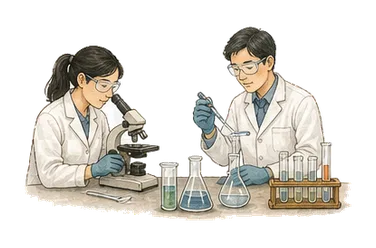 用一个主体和一个核心动作清晰表现“实验室，化验室”