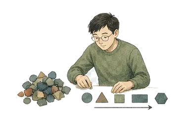 用一个主体和一个核心动作清晰表现“清晰的，明了的；头脑清醒的”
