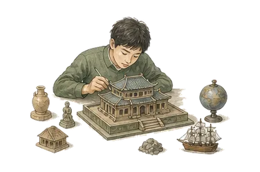 用一个主体和一个核心动作清晰表现“主要的；少校；主修”