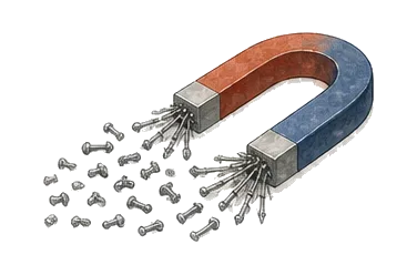用一个主体和一个核心动作清晰表现“磁性的；有吸引力的”