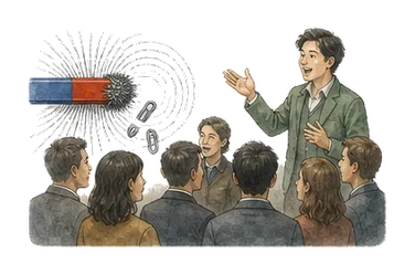 用一个主体和一个核心动作清晰表现“磁性；个人魅力”