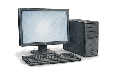 用一个主体和一个核心动作清晰表现“微型计算机，微电脑”