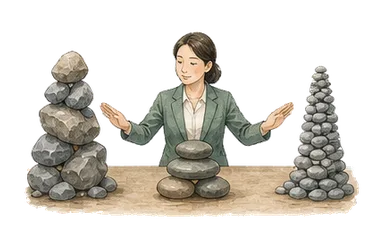 用一个主体和一个核心动作清晰表现“适度的，温和的；使缓和；温和派人士”