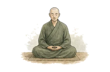用一个主体和一个核心动作清晰表现“僧侣；修道士；和尚”