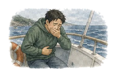 用一个主体和一个核心动作清晰表现“恶心，反胃；厌恶”