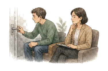 用一个主体和一个核心动作清晰表现“神经质的;神经症患者”