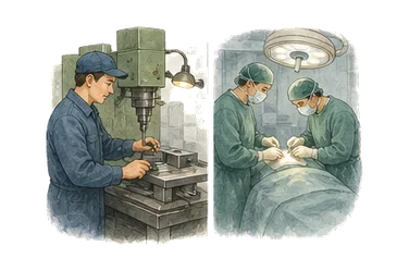 用一个主体和一个核心动作清晰表现“操作；运转；动手术；经营”