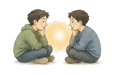 用一个主体和一个核心动作清晰表现“同理心；感同身受；共情”