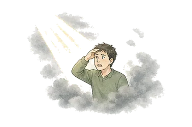 用一个主体和一个核心动作清晰表现“驱散；消除（疑虑等）”