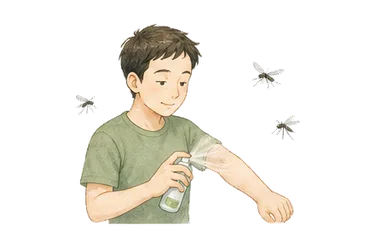 用一个主体和一个核心动作清晰表现“驱虫剂；防水剂；令人厌恶的”