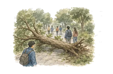 用一个主体和一个核心动作清晰表现“扰乱，打断，破坏”