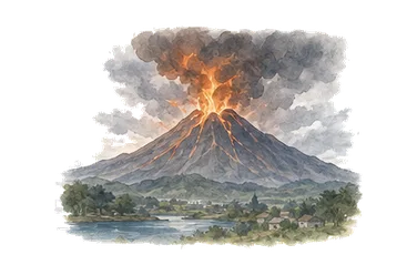 用一个主体和一个核心动作清晰表现“（火山）爆发；突然爆发”