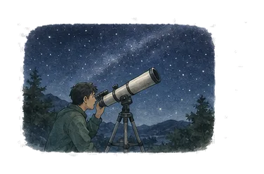 用一个主体和一个核心动作清晰表现“望远镜；叠缩，压缩”
