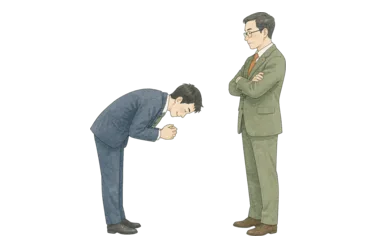 用一个主体和一个核心动作清晰表现“奴性的;卑躬屈膝的;谄媚的”