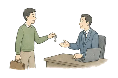 用一个主体和一个核心动作清晰表现“辞职；听任，顺从”