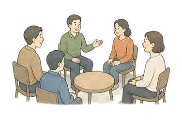 用一个主体和一个核心动作清晰表现“协会，社团；联系，关联”