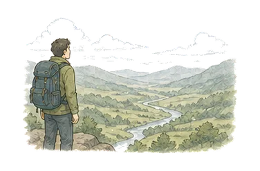 用一个主体和一个核心动作清晰表现“前景;前途;勘探”