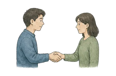 用一个主体和一个核心动作清晰表现“n/v. 接触、联系”