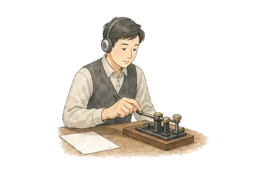 用一个主体和一个核心动作清晰表现“电报机；发电报；无意中透露意图”