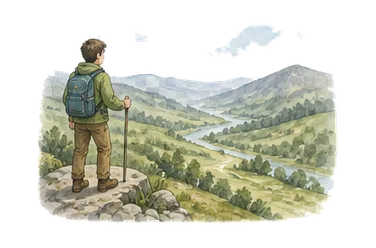 用一个主体和一个核心动作清晰表现“地形，地势；地带”