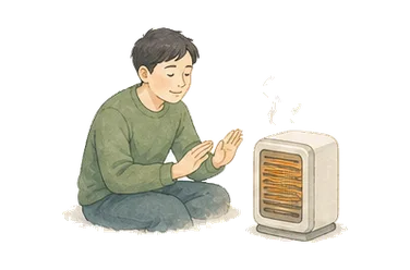 用一个主体和一个核心动作清晰表现“热的；保暖的；上升暖气流”