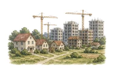 用一个主体和一个核心动作清晰表现“城市化；都市化”